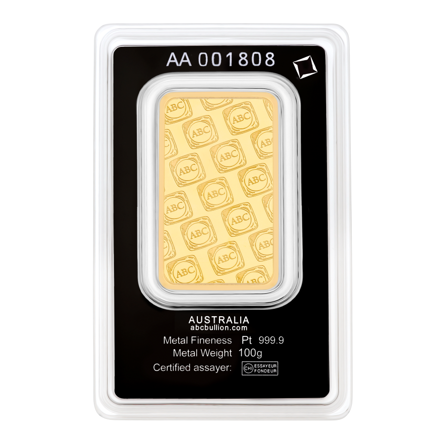 100g Gold ABC Bullion Minted Bar