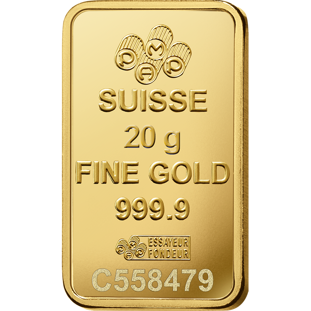 20g Gold PAMP Suisse Minted Bar