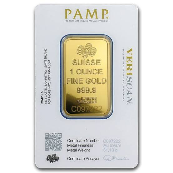1oz Gold PAMP Lady Fortuna Minted Bar