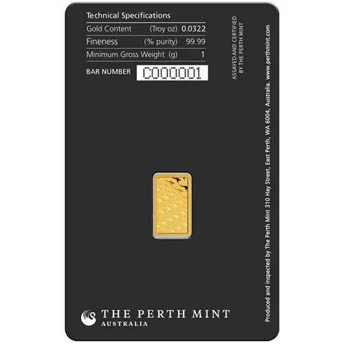 1g Minted Gold Perth Mint Bar