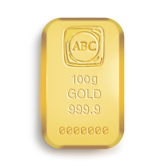 100g Gold ABC Bullion Cast Bar