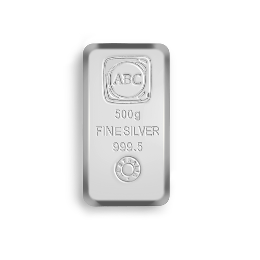 500g Silver ABC Bullion Cast Bar
