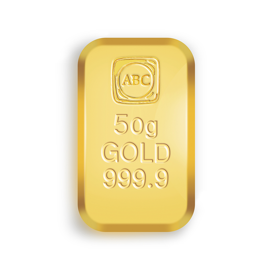 50g Gold ABC Bullion Cast Bar