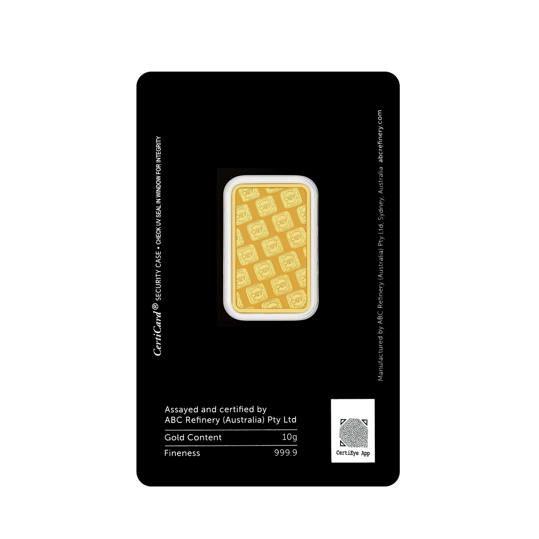 10g Gold ABC Bullion Minted Tablet