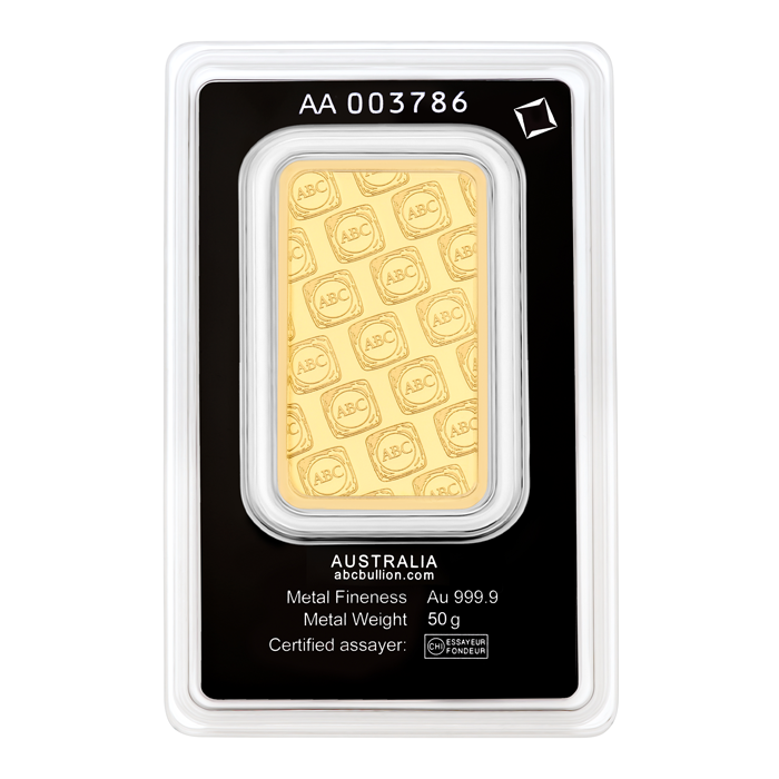 50g Gold ABC Bullion Minted Bar