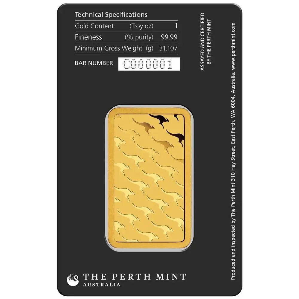 1oz Gold Perth Mint Minted Bar
