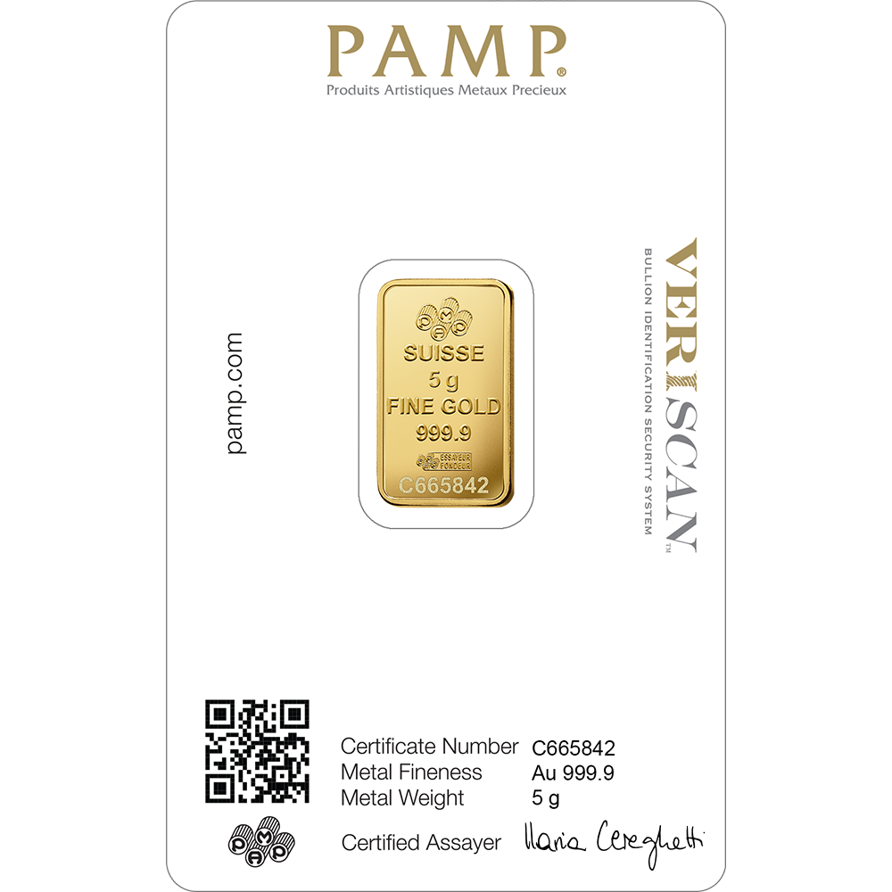 5g PAMP Gold Minted Bar