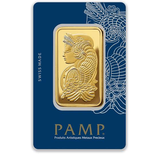 50g Gold PAMP Suisse Minted Bar
